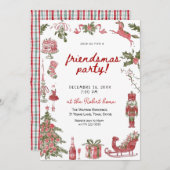  Friendsmas Whimsical Doodle Christmas Party Kaart (Voorkant / Achterkant)