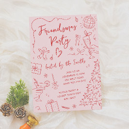 Friendsmas Whimsical Doodle Kerstfeest Kaart