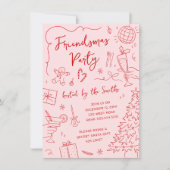 Friendsmas Whimsical Doodle Kerstfeest Kaart (Voorkant)
