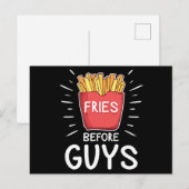 Fries Before Guys Funny Gift Food Lover Valentines Briefkaart (Voorkant / Achterkant)