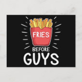 Fries Before Guys Funny Gift Food Lover Valentines Briefkaart (Voorkant)