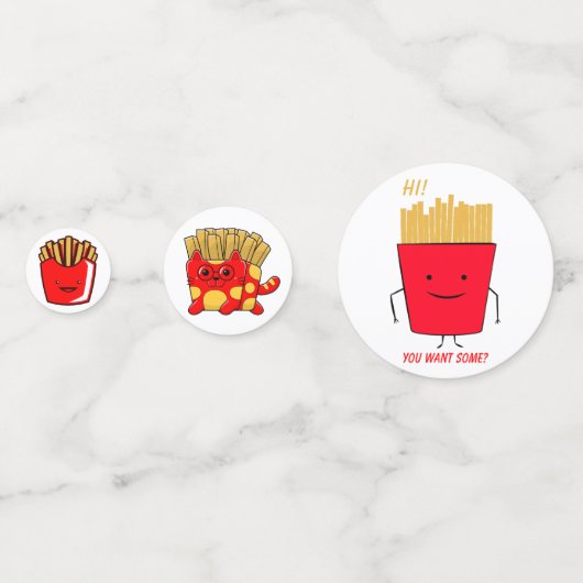 Fries Cartoon Confetti (Achterkanten)