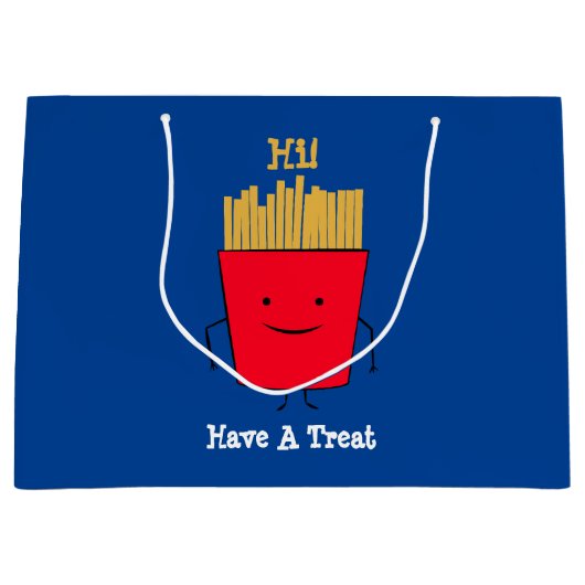 Fries Cartoon Gift Bag Groot Cadeauzakje (Voorkant)