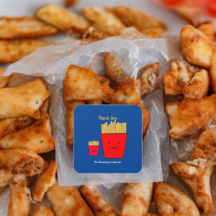 Fries Cartoon Vierkante Sticker