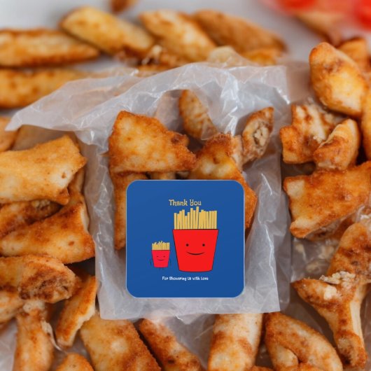 Fries Cartoon Vierkante Sticker