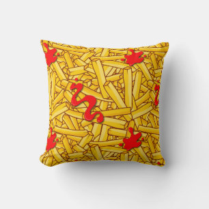 Fries en Cartoon Ketchup Fast Food Kussen