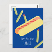 Fries en hotdogs Briefkaart op naam van geboorte (Voorkant / Achterkant)