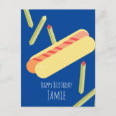 Fries en hotdogs Briefkaart op naam van geboorte (Voorkant)