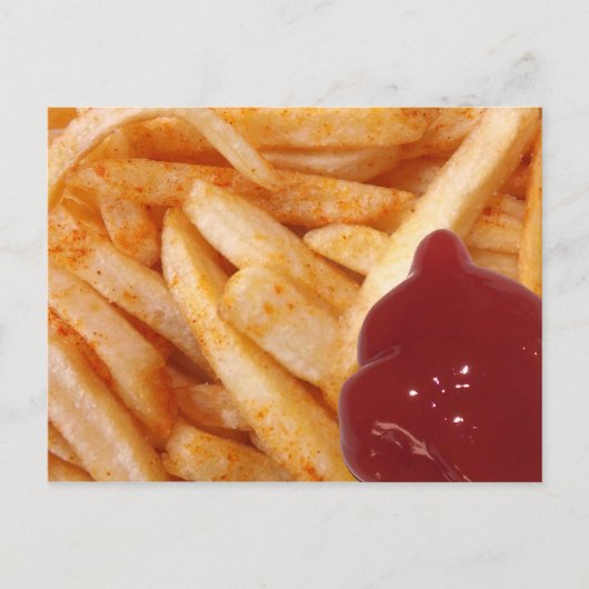 Fries en keetchup briefkaart (Voorkant)