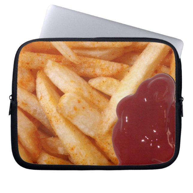 Fries en keetchup laptop sleeve (Voorkant)