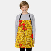 Fries en Ketchup Funny Cartoon Schort (Gedragen)