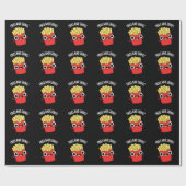 Fries En Shine Grappig Voedsel Puns Donker BG Cadeaupapier (Vlak)