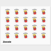 Fries en Shine Grappige Voedsel Puns Ronde Sticker (Vel)