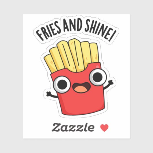Fries en Shine Grappige Voedsel Puns Sticker (Vel)