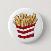 Fries Fried Potato Chips Foodie Fast Food Ronde Button 5,7 Cm (Voorkant)