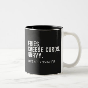 Fries kaas wrongel Gravy de Heilige Drie-eenheid Tweekleurige Koffiemok