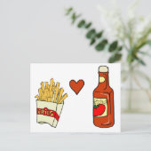 Fries Love Ketchup Briefkaart (Staand voorkant)