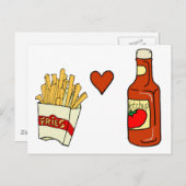 Fries Love Ketchup Briefkaart (Voorkant / Achterkant)