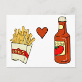 Fries Love Ketchup Briefkaart (Voorkant)