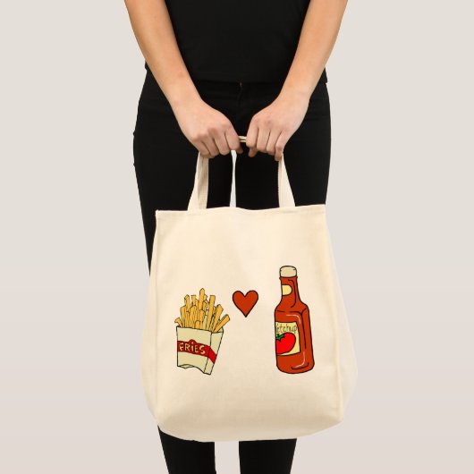 Fries Love Ketchup Tote Bag (Voorkant (product))