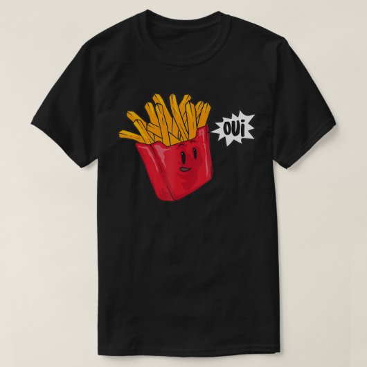 Fries Oui Cool Paris Fast Food Funny Belgi T-shirt (Design voorkant)