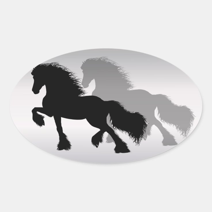 Fries Paard Ovale Sticker | Zazzle.nl