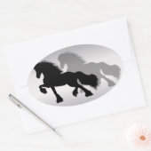 Fries Paard Ovale Sticker (Envelop)