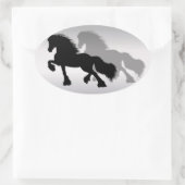 Fries Paard Ovale Sticker (Tas)