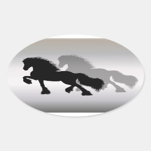 Fries Paard Ovale Sticker