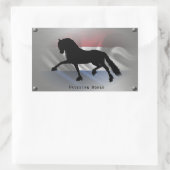 Fries paard rechthoekige sticker (Tas)