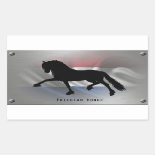 Fries paard rechthoekige sticker