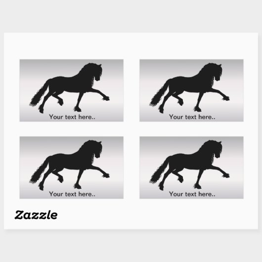 Fries Paard Rechthoekige Sticker (Vel)