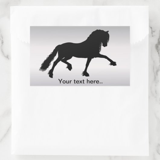 Fries Paard Rechthoekige Sticker (Tas)