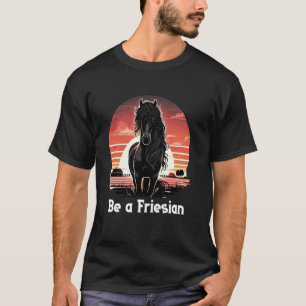 Fries paardenliefhebber Majestueus Fries paardrijd T-shirt
