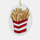 Fries Small Fry Chips Fast Food Foodie Keramisch Ornament (Rechts)