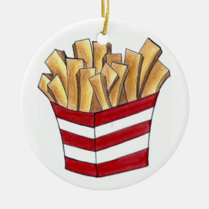 Fries Small Fry Chips Fast Food Foodie Keramisch Ornament