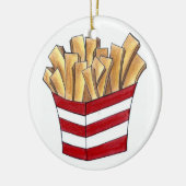 Fries Small Fry Chips Fast Food Foodie Keramisch Ornament (Links)
