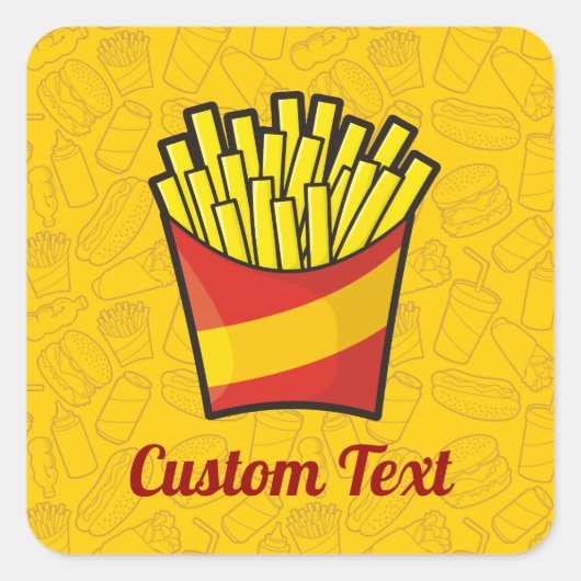 Fries Square Sticker (Voorkant)