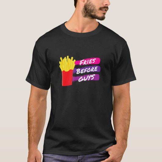 Fries voor jongens Funny French Fries kletsen sing T-shirt (Voorkant)