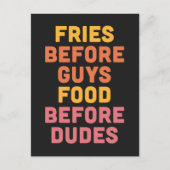 Fries voor jongens Funny Quote Briefkaart (Voorkant)