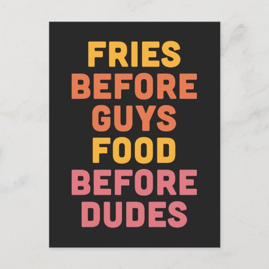 Fries voor jongens Funny Quote Briefkaart (Voorkant)