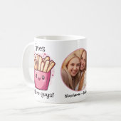 Fries voor jongens Galentines Fotocollage Koffiemok (Voorkant links)