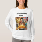 Fries voor jongens grappig T-shirt ontwerp. (Voorkant)