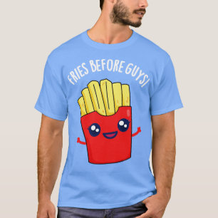 Fries voor jongens grappige frietjes woordspeling t-shirt