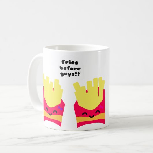 Fries voor jongens! koffiemok (Voorkant links)