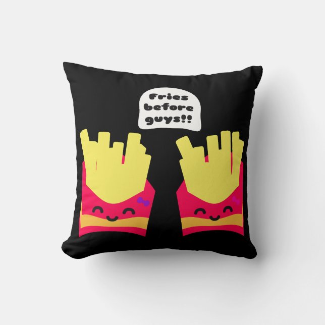 Fries voor jongens! kussen (Voorkant)