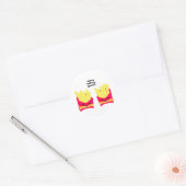 Fries voor jongens! ronde sticker (Envelop)