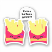 Fries voor jongens! sticker (Voorkant)