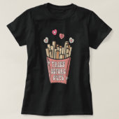 Fries voor jongens Teenage Girls Dating Valentijn  T-shirt (Design voorkant)