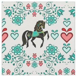 Friese/Friese Volkspaard aqua/zwart, harten, 4" Stof